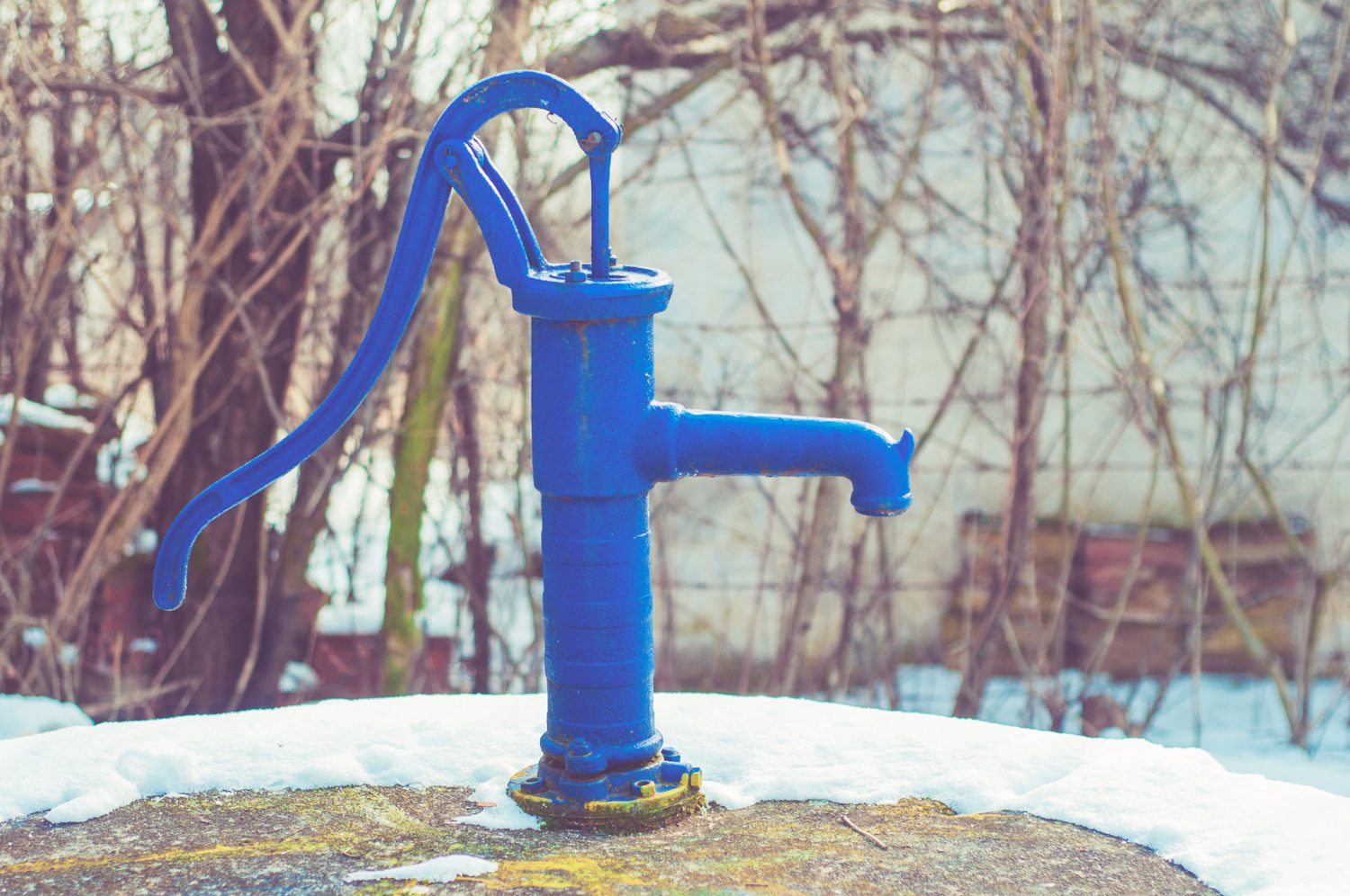 A hand water pump